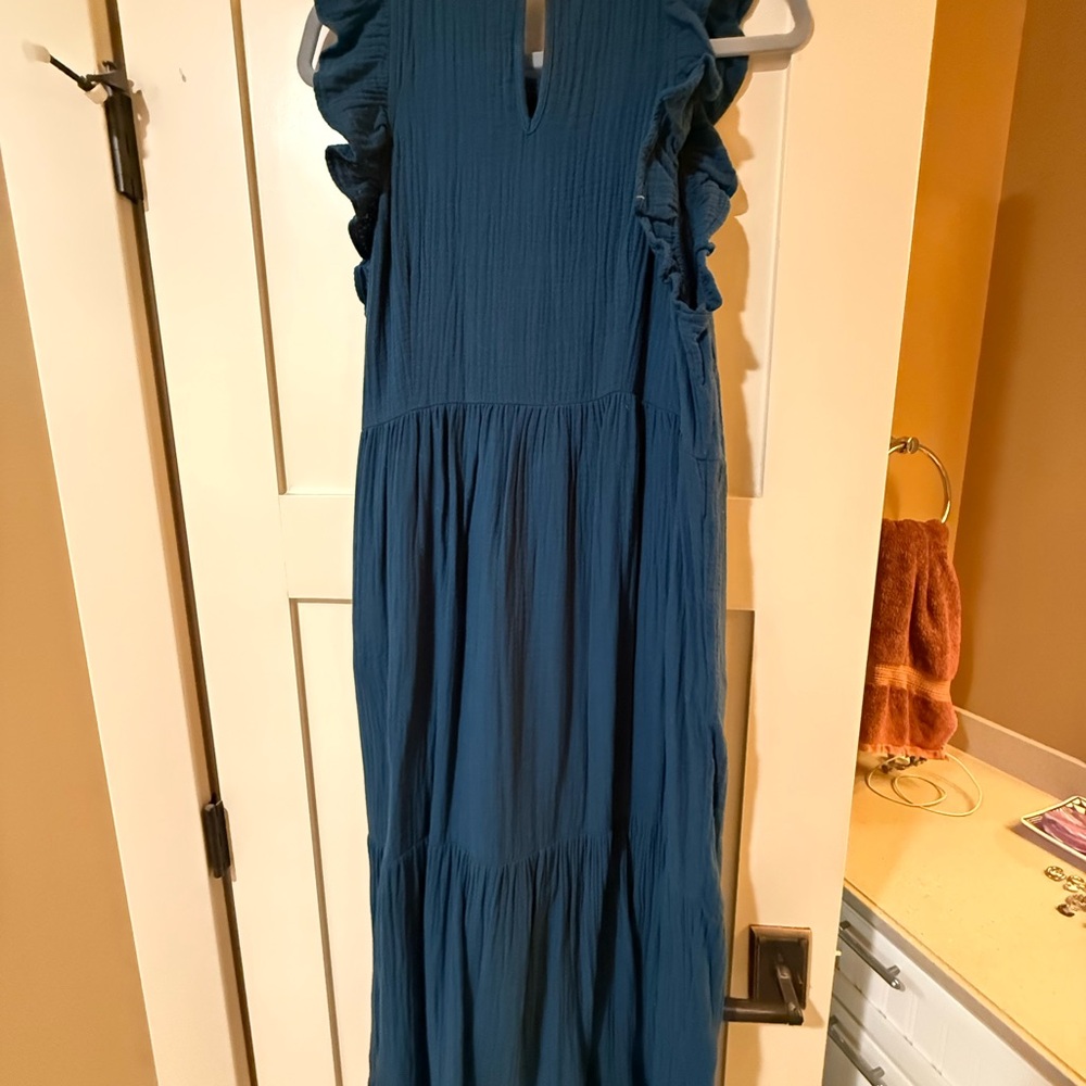 Target Teal Ruffle Maxi Dress